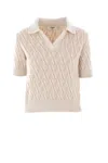 Fendi Beige Ff Wool And Cashmere Polo Shirt In Clay+off White