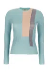 Fendi Color-block Silk Sweater In Clear Blue