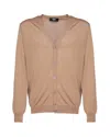 Fendi Ff-embossed Cardigan In Nut