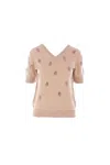 Fendi Women's Wool Cropped Sweater In Nude