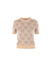 Fendi Embroidered Floral Pattern Viscose Sweater In Peach Sorbet