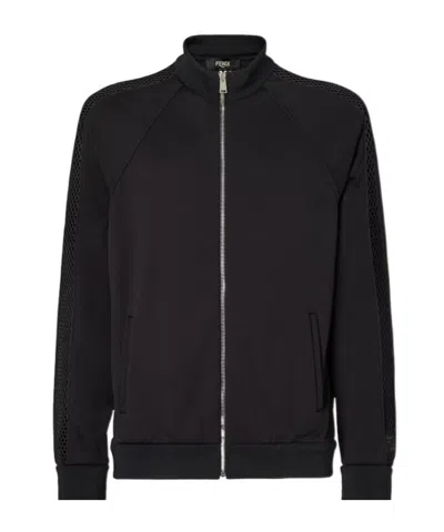 FENDI FENDI HIGH-NECK ZIP-UP SWEATSHIRT