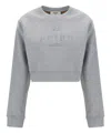 Fendi Grey Cropped Sweatshirt In Fleece Cotton Women In Grey