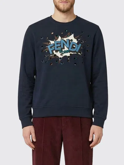Fendi Sweatshirt Men  In Blue