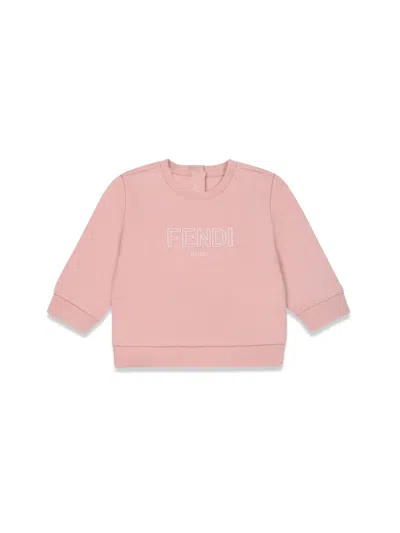 Fendi Mini Classic Sweatshirt For Baby Girls In Pink