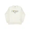 Fendi Sweatshirt With Floral Logo Embroidery Kids In White