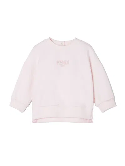 Fendi Sweatshirt With Logo In Pink