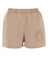Fendi Cotton Shorts With Elastic Waistband And Side Pockets In Beige O Tan
