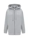 Fendi Grey Sweatshirt With Zip In Fleece Cotton Women In Grey
