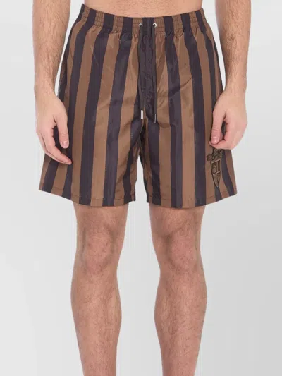 FENDI SWIM SHORTS STRIPED BACK POCKET