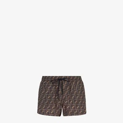 Fendi Swim Shorts With Ff In Animal Print