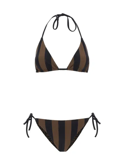 Fendi Swimsuit In Tabacco/moro