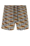 Fendi Boxer In Nylon Ff In Tobaccoblack