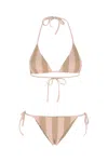Fendi Women Lycra Reversible Swim Costume In Strawber Cream