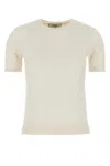 Fendi Maglione In Misto Cotone Avorio  Donna