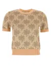 Fendi Embroidered Floral Pattern Viscose Sweater In Neutral