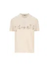 Fendi Linen And Cotton T-shirt In Neutral