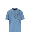 Fendi Stamp Embroidered Crewneck T-shirt In Blue