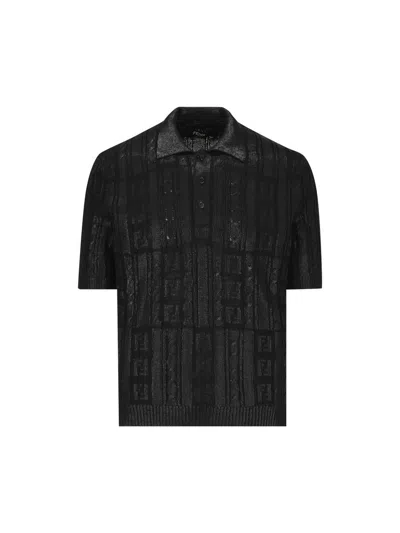 Fendi T-shirt And Polo Shirt In Black