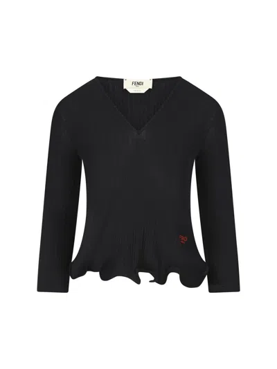 Fendi T-shirt And Polo Shirt In Black