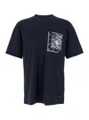Fendi 'floral Pocket' Crew Neck T-shirt In Blue