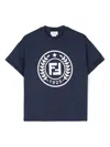 Fendi Blue Sweatshirt For Boy With Logo In Blue