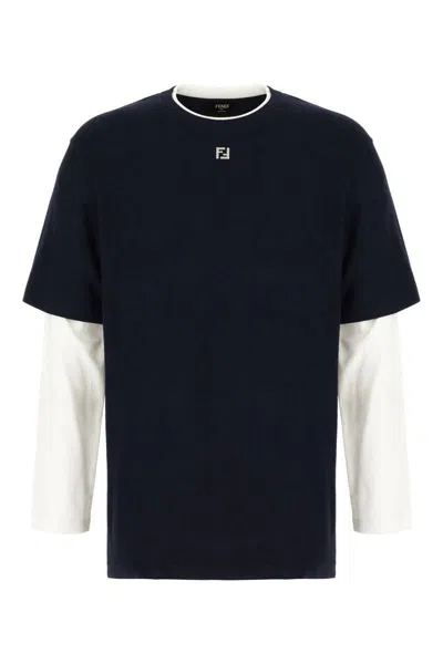 Fendi T-shirt In Blue White