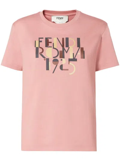 Fendi T-shirt Clothing In Pink