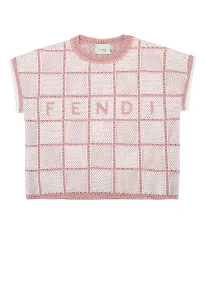 Fendi Kids' T-shirt Cotton Crochet In Pink
