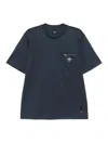 Fendi Crew-neck T-shirt With Zip Pocket In Blue