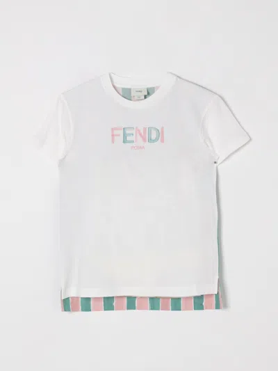 Fendi T-shirt  Kids Color Pink In White