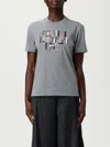 Fendi Grey Melange Cotton T-shirt In Gray