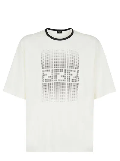 Fendi T-shirt In Cotone Bianco In White