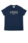 Fendi Kids T Shirts And Polos In Blue