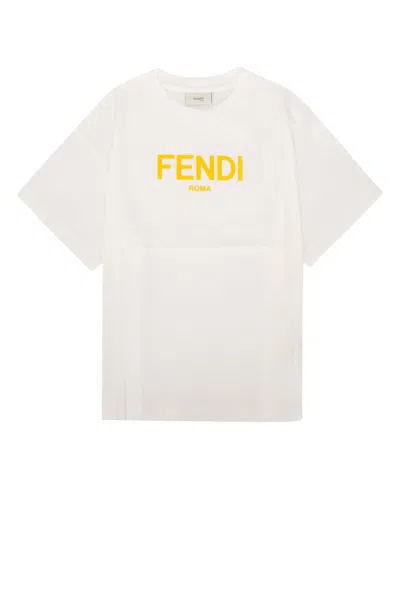 Fendi Kids' T-shirt Jersey Tinto In White