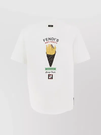 Fendi T-shirt Pommes De Terre In White