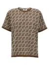 Fendi Ff Knit Cotton T-shirt In Printed