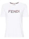 Fendi Embroidered-logo T-shirt In White