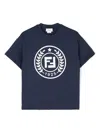 Fendi Blue Sweatshirt For Boy With Logo In Yale Blue