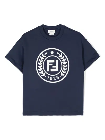 Fendi Blue Sweatshirt For Boy With Logo