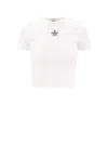 Fendi Logo-embroidered Ribbed T-shirt In Znm White
