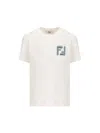 Fendi Logo Embroidered Crewneck T-shirt In Cloud Dancer