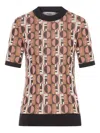 Fendi Three-dimensional Jacquard Sweater With Geometric Pattern In Multi