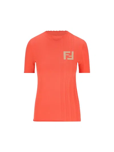 Fendi T-shirts And Polos In Salmon