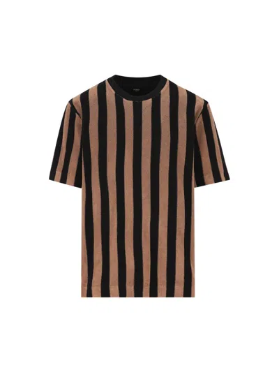 Fendi T-shirts And Polos In Tobacco/brown
