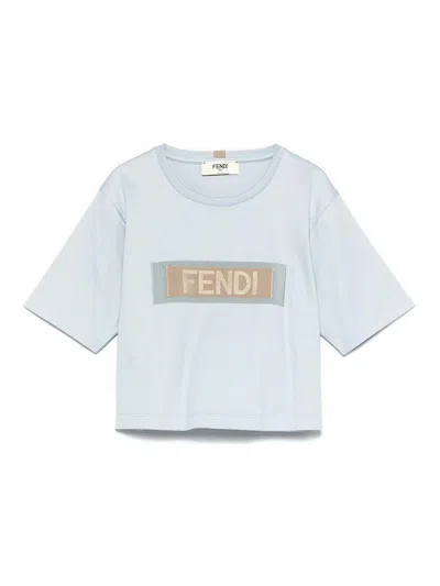 Fendi T-shitrt  Ribbon In Blue