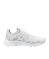 Fendi Men White Mesh And Rubber Tag Sneakers In White