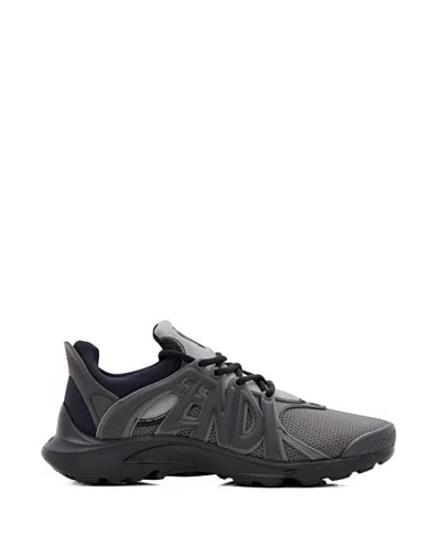 Fendi Tag Technical Mesh Running Sneakers In Black