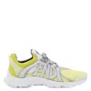 Fendi Tag Technical Mesh Running Sneakers In Yellow