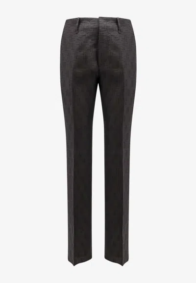 Fendi Tailored Buttoned Pants In Brown